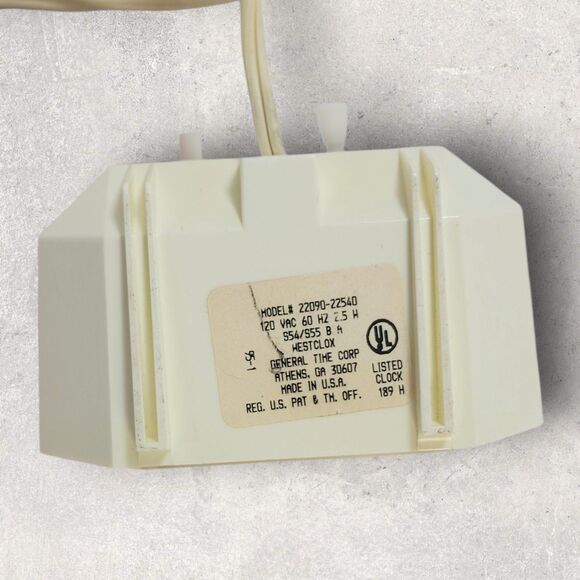 Vintage Electric Westclox Alarm Clock Octagon Model 22090-22540 White MCM Works - Picture 4 of 6